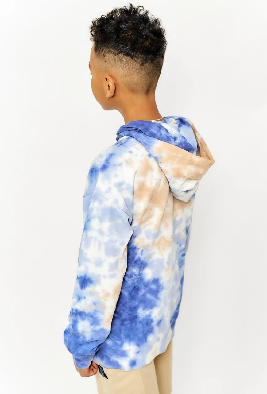 Bawełniana bluza dresowa z kapturem - tie-dye