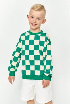 Bawełniana bluza nierozpinana w kratę