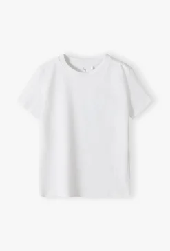 Bawełniany biały t-shirt z dzianiny - Basic - Lincoln&Sharks