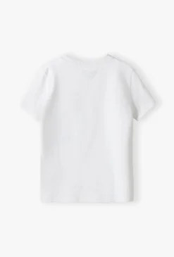 Bawełniany biały t-shirt z dzianiny - Basic - Lincoln&Sharks