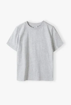 Bawełniany szary t-shirt dla chłopca - Basic - 5.10.15.