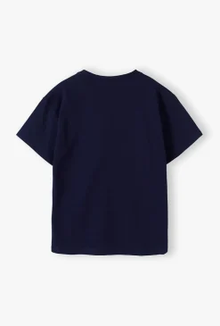 Bawełniany t-shirt chłopięcy - granatowy - Limited Edition