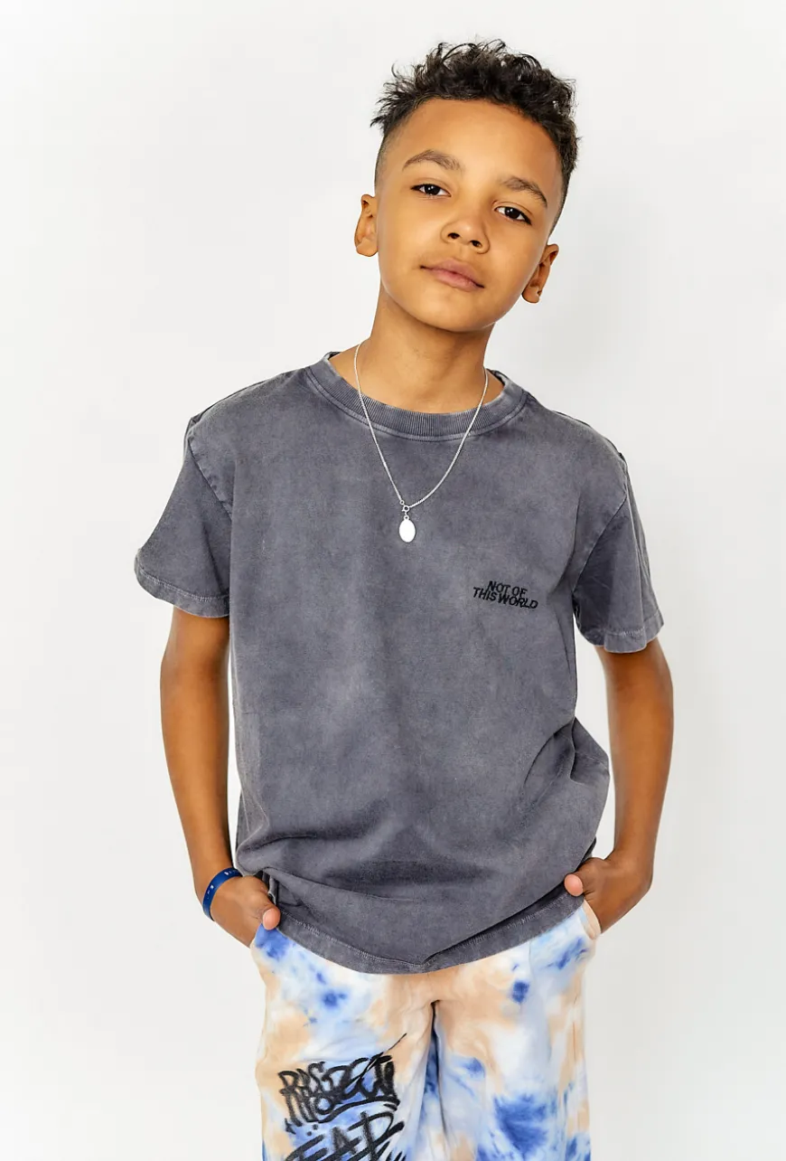 Bawełniany t-shirt chłopięcy szary
