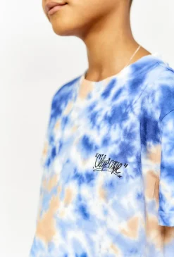 Bawełniany t-shirt chłopięcy z wzorem tie-dye