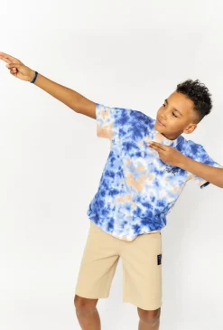 Bawełniany t-shirt chłopięcy z wzorem tie-dye