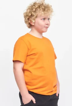 Bawełniany t-shirt dla dziecka - pomarańczowy - Basic
