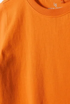 Bawełniany t-shirt dla dziecka - pomarańczowy - Basic