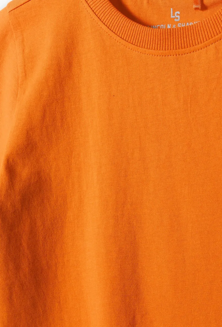 Bawełniany t-shirt dla dziecka - pomarańczowy - Basic