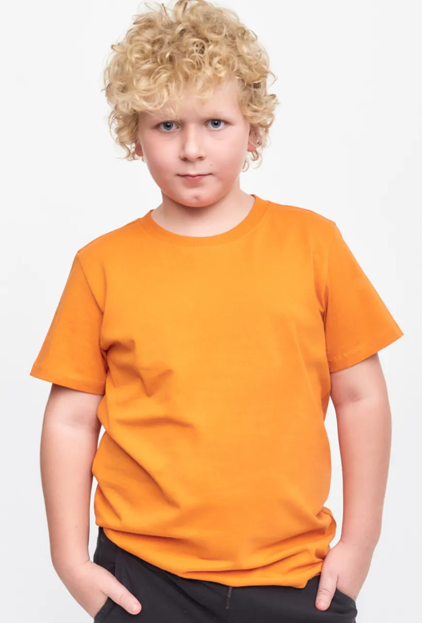 Bawełniany t-shirt dla dziecka - pomarańczowy - Basic
