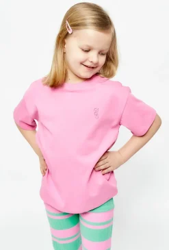 Bawełniany T-shirt dziewczęcy różowy