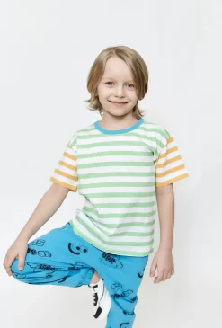 Bawełniany T-shirt w paski dla chłopca