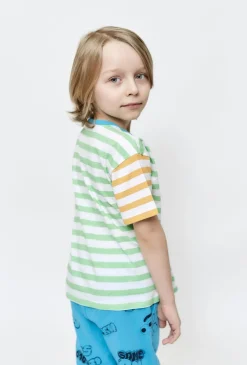 Bawełniany T-shirt w paski dla chłopca