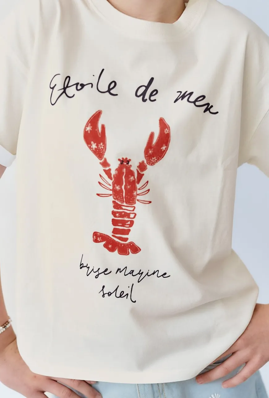Bawełniany t-shirt z nadrukiem homara