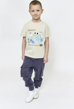 Bawełniany t-shirt z nadrukiem samochodu