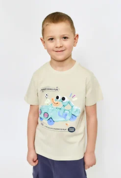 Bawełniany t-shirt z nadrukiem samochodu