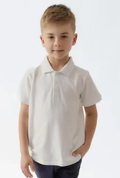 Biała koszulka polo dla chłopca