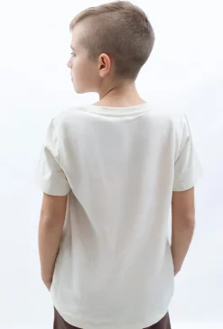 Biała koszulka w stylu henley