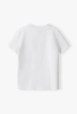 Biały bawełniany t-shirt dla dziecka - Basic - 5.10.15.