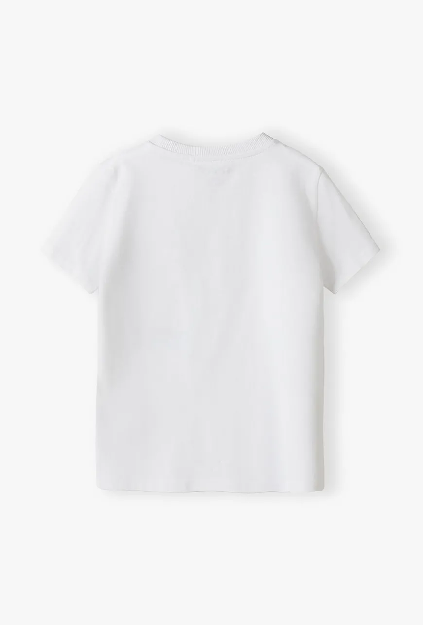 Biały bawełniany t-shirt dla dziecka - Basic - 5.10.15.
