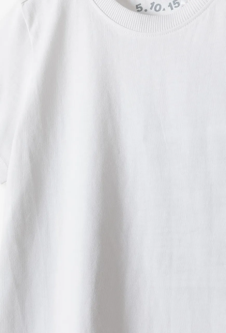 Biały bawełniany t-shirt dla dziecka - Basic - 5.10.15.