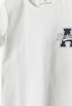 Biały pudełkowy t-shirt dla dziewczynki - Lincoln&Sharks