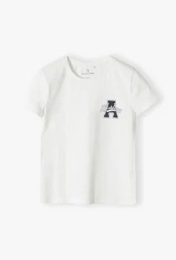 Biały pudełkowy t-shirt dla dziewczynki - Lincoln&Sharks