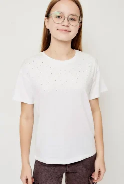 Biały t-shirt dla dziewczynki - 5.10.15.