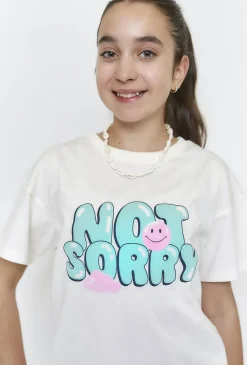 Biały t-shirt dziewczęcy - Not sorry