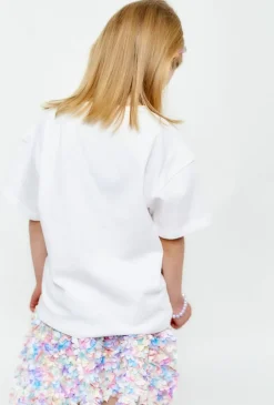 Biały t-shirt z nadrukiem łabędzi