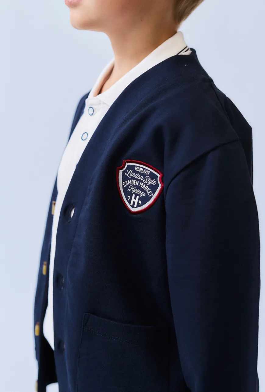 Bluza chłopięca rozpinana na stójce – styl college