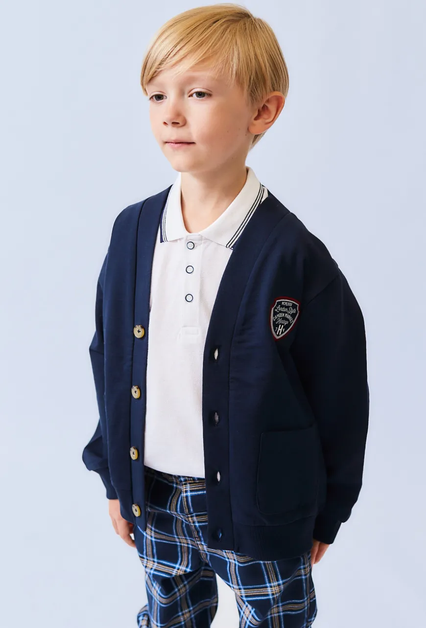 Bluza chłopięca rozpinana na stójce – styl college