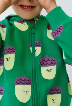Bluza chłopięca rozpinana z printem w żołędzie - Limited Edition