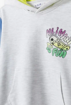 Bluza chłopięca z kapturem – z nadrukiem „All I Want Is Fun”