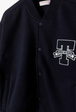 Bluza dresowa dla chłopca - granatowa bomberka - Lincoln&Sharks