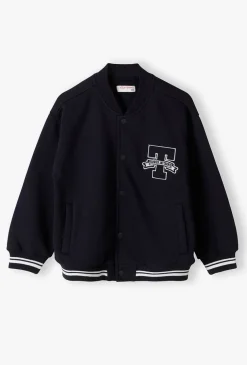 Bluza dresowa dla chłopca - granatowa bomberka - Lincoln&Sharks