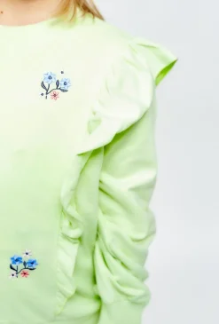 Bluza dresowa dla dziewczynki - haftowane kwiatki