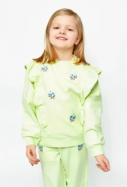 Bluza dresowa dla dziewczynki - haftowane kwiatki