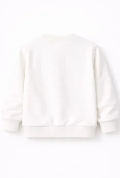 Bluza dresowa dla niemowlaka - ecru z motylkiem