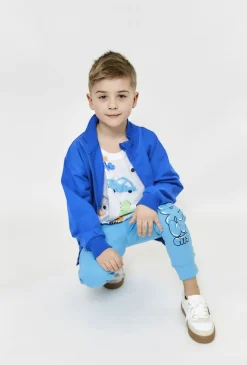 Bluza dresowa rozpinana dla chłopca - niebieska
