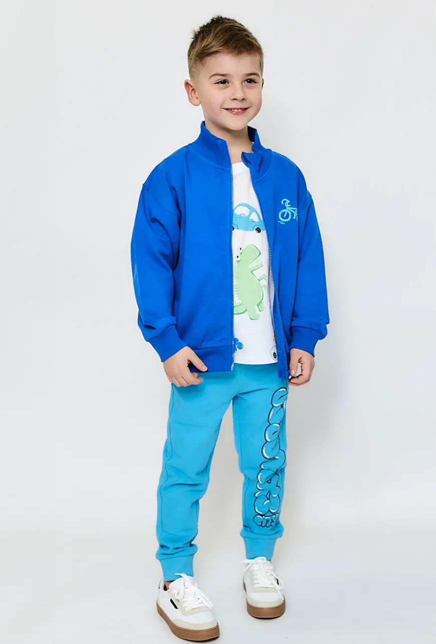 Bluza dresowa rozpinana dla chłopca - niebieska