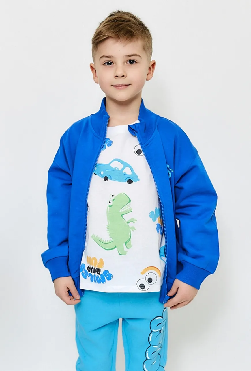 Bluza dresowa rozpinana dla chłopca - niebieska