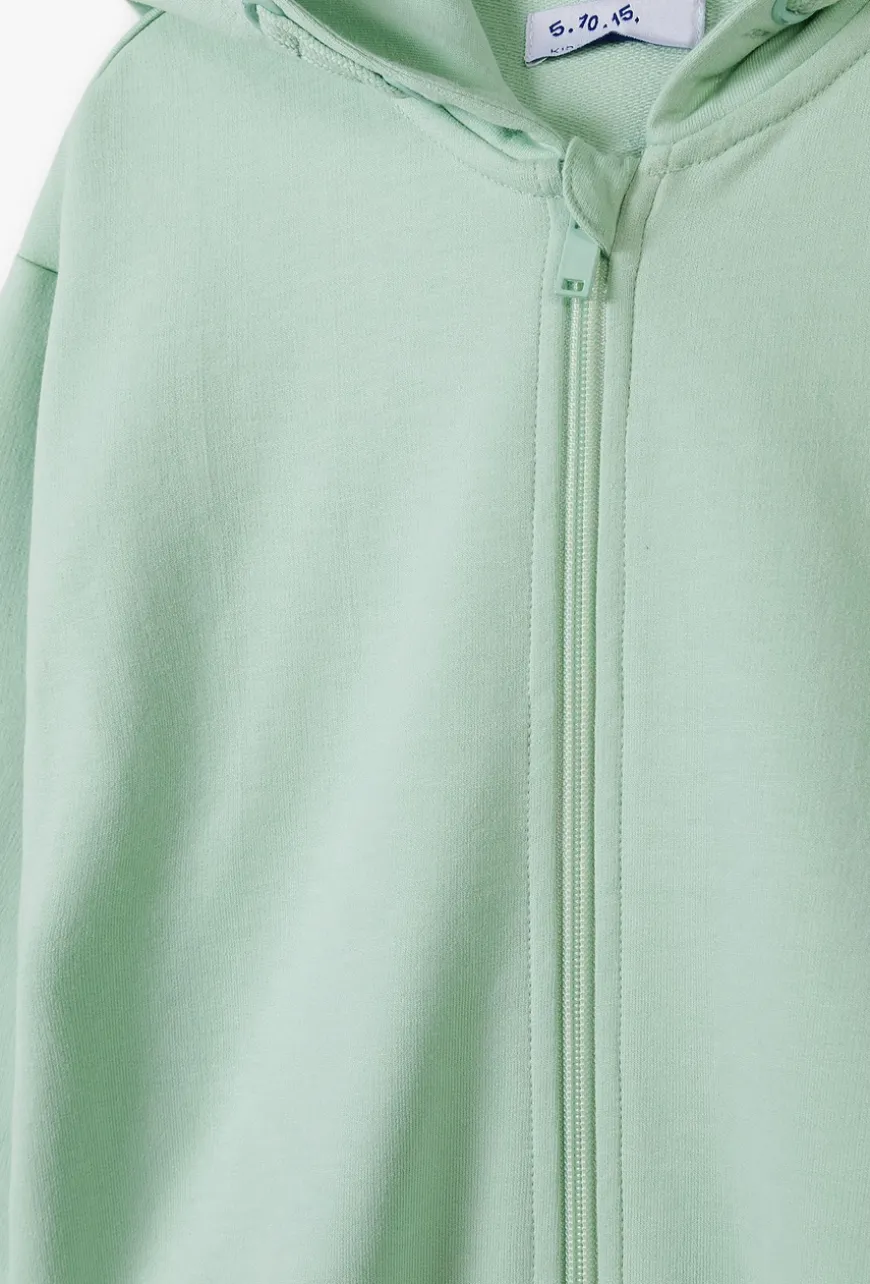 Bluza dresowa z kapturem - pastelowa zieleń - 5.10.15.
