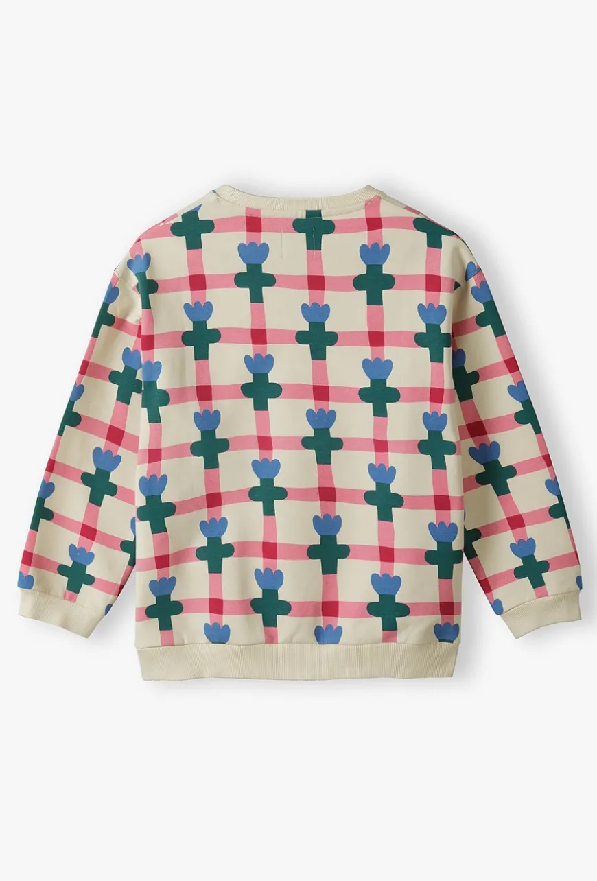 Bluza dresowa z miękkiej dzianiny w kwiatki - Limited Edition