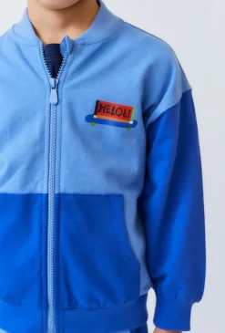 Bluza dziecięca niebieska rozpinana na stójce