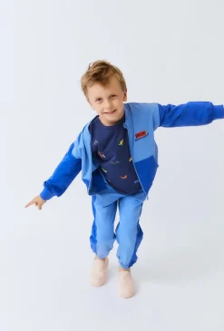 Bluza dziecięca niebieska rozpinana na stójce