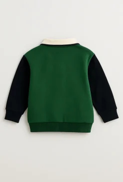 Bluza dziecięca polo z kieszonką i nadrukiem