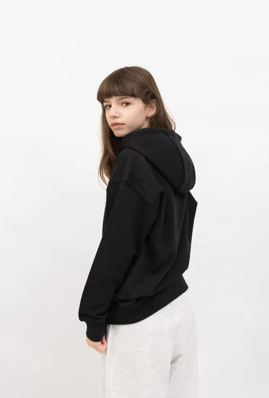 Bluza dziewczęca oversize z kapturem – róża