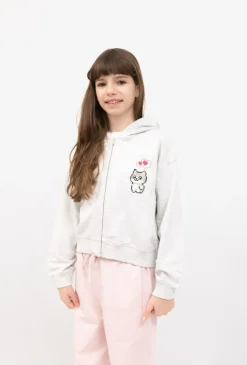 Bluza dziewczęca rozpinana z kapturem
