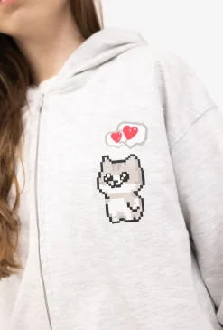 Bluza dziewczęca rozpinana z kapturem