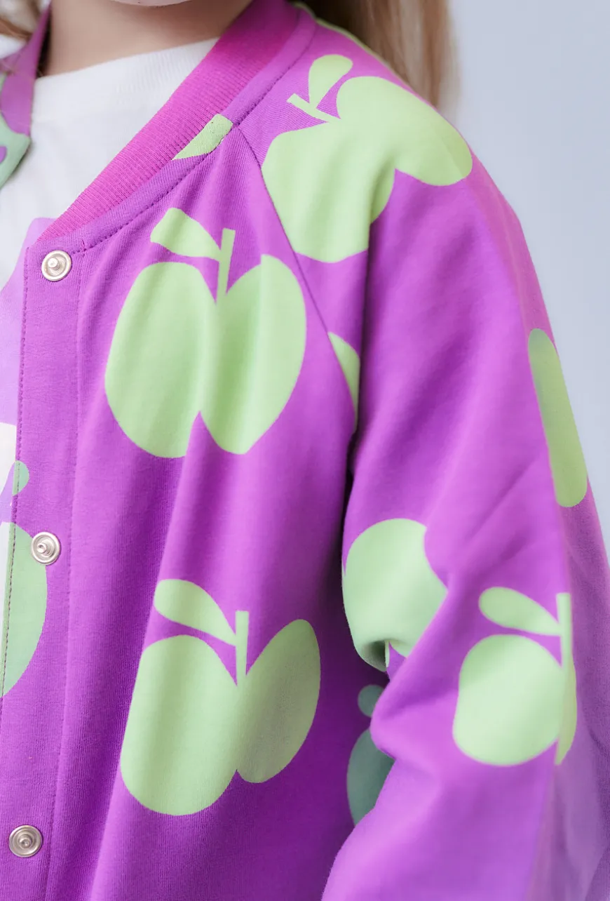 Bluza dziewczęca z jabłuszkami, rozpinana - Limited Edition
